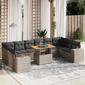 Garden sofa set 11 pieces and gray synthetic rattan cushions by vidaXL, Garden sets - Ref: Foro24-3272810, Price: 789,80 €, D...