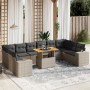 Garden sofa set 11 pieces and gray synthetic rattan cushions by vidaXL, Garden sets - Ref: Foro24-3272810, Price: 762,30 €, D...