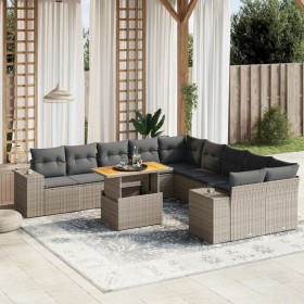 Set mit 11 Gartensofas und Kissen synthetisches Rattangrau von vidaXL, Gartensets - Ref: Foro24-3272831, Preis: 790,63 €, Rab...