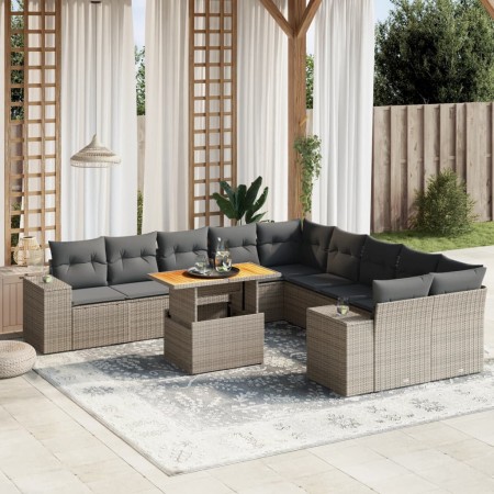 Set mit 11 Gartensofas und Kissen synthetisches Rattangrau von vidaXL, Gartensets - Ref: Foro24-3272831, Preis: 762,30 €, Rab...