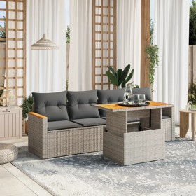 Set Gartensofas mit Kissen 5 Stück synthetisches Rattangrau von vidaXL, Gartensets - Ref: Foro24-3272957, Preis: 353,11 €, Ra...