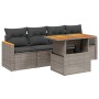 Set Gartensofas mit Kissen 5 Stück synthetisches Rattangrau von vidaXL, Gartensets - Ref: Foro24-3272957, Preis: 353,11 €, Ra...