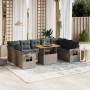 Garden sofa set 10 pieces with gray synthetic rattan cushions by vidaXL, Garden sets - Ref: Foro24-3271900, Price: 679,32 €, ...