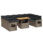 Set de sofás de jardín 10 pzas con cojines ratán sintético gris de vidaXL, Conjuntos de jardín - Ref: Foro24-3271900, Precio:...