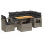 Set de muebles de jardín 6 pzas y cojines ratán sintético gris de vidaXL, Conjuntos de jardín - Ref: Foro24-3271760, Precio: ...