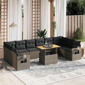 Garden sofa set 11 pieces and gray synthetic rattan cushions by vidaXL, Garden sets - Ref: Foro24-3271928, Price: 780,87 €, D...