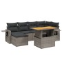 7-piece garden sofa set with gray PE rattan cushions by vidaXL, Garden sets - Ref: Foro24-3271858, Price: 483,53 €, Discount: %