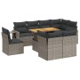 Garden furniture set 9 pieces and gray synthetic rattan cushions by vidaXL, Garden sets - Ref: Foro24-3271851, Price: 679,62 ...