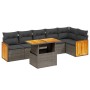 7-piece garden sofa set with gray PE rattan cushions by vidaXL, Garden sets - Ref: Foro24-3273972, Price: 524,45 €, Discount: %