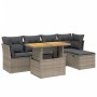 Set de muebles de jardín 6 pzas y cojines ratán sintético gris de vidaXL, Conjuntos de jardín - Ref: Foro24-3275468, Precio: ...