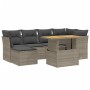 7-piece garden sofa set with gray PE rattan cushions by vidaXL, Garden sets - Ref: Foro24-3275482, Price: 473,93 €, Discount: %