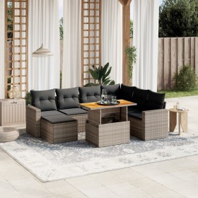 Garden sofa set 8 pieces and gray synthetic rattan cushions by vidaXL, Garden sets - Ref: Foro24-3275608, Price: 561,99 €, Di...