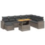 Garden furniture set 9 pieces and gray synthetic rattan cushions by vidaXL, Garden sets - Ref: Foro24-3275629, Price: 639,01 ...