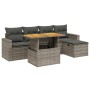 Set de muebles de jardín 6 pzas y cojines ratán sintético gris de vidaXL, Conjuntos de jardín - Ref: Foro24-3275587, Precio: ...