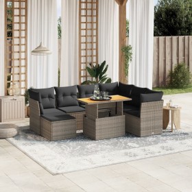 Garden sofa set 8 pieces and gray synthetic rattan cushions by vidaXL, Garden sets - Ref: Foro24-3275496, Price: 538,92 €, Di...