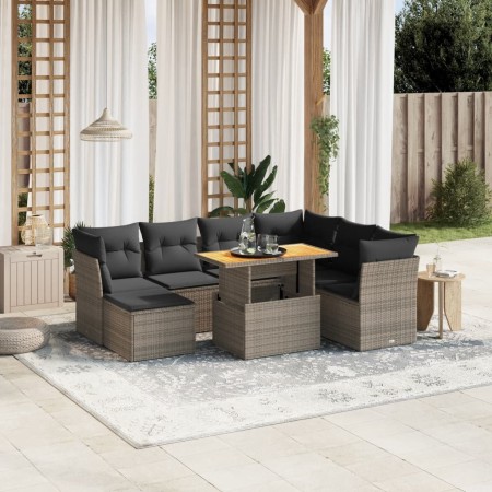 Garden sofa set 8 pieces and gray synthetic rattan cushions by vidaXL, Garden sets - Ref: Foro24-3275496, Price: 535,33 €, Di...