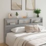 Bed headboard with LED light Sonoma gray 200x17x102 cm by vidaXL, Headboards and footboards - Ref: Foro24-839222, Price: 123,...