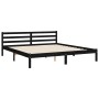 Estructura cama de matrimonio con cabecero madera maciza negro de vidaXL, Camas y somieres - Ref: Foro24-3194330, Precio: 179...