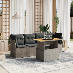 Garden sofa set with cushions 5 pieces gray synthetic rattan by vidaXL, Garden sets - Ref: Foro24-3270668, Price: 344,80 €, D...