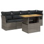 Gartensofa-Set mit Kissen, 5-teilig, graues synthetisches Rattan von vidaXL, Gartensets - Ref: Foro24-3270668, Preis: 338,99 ...