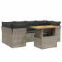 7-teiliges Gartensofa-Set mit grauen PE-Rattan-Kissen von vidaXL, Gartensets - Ref: Foro24-3270689, Preis: 485,27 €, Rabatt: %