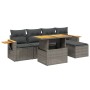 Set de muebles de jardín 6 pzas y cojines ratán sintético gris de vidaXL, Conjuntos de jardín - Ref: Foro24-3273496, Precio: ...