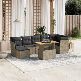 8-teiliges Gartensofa-Set und graue synthetische Rattankissen von vidaXL, Gartensets - Ref: Foro24-3275489, Preis: 535,95 €, ...