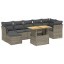 8-teiliges Gartensofa-Set und graue synthetische Rattankissen von vidaXL, Gartensets - Ref: Foro24-3275489, Preis: 550,96 €, ...