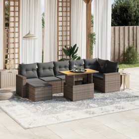 8-teiliges Gartensofa-Set und graue synthetische Rattankissen von vidaXL, Gartensets - Ref: Foro24-3275601, Preis: 572,80 €, ...