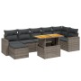 8-teiliges Gartensofa-Set und graue synthetische Rattankissen von vidaXL, Gartensets - Ref: Foro24-3275601, Preis: 581,70 €, ...