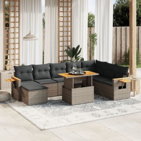 9-piece garden furniture set and gray synthetic rattan cushions by vidaXL, Garden sets - Ref: Foro24-3273657, Price: 610,57 €...