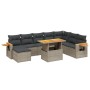 Set de muebles de jardín 9 pzas y cojines ratán sintético gris de vidaXL, Conjuntos de jardín - Ref: Foro24-3273657, Precio: ...