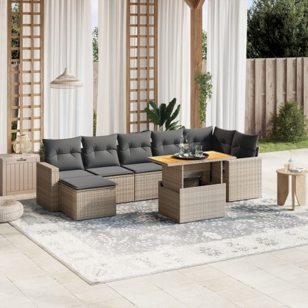 8-teiliges Gartensofa-Set und graue synthetische Rattankissen von vidaXL, Gartensets - Ref: Foro24-3271424, Preis: 547,99 €, ...