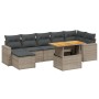 8-teiliges Gartensofa-Set und graue synthetische Rattankissen von vidaXL, Gartensets - Ref: Foro24-3271424, Preis: 565,63 €, ...