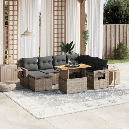 8-teiliges Gartensofa-Set und graue synthetische Rattankissen von vidaXL, Gartensets - Ref: Foro24-3271872, Preis: 547,46 €, ...