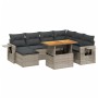 8-teiliges Gartensofa-Set und graue synthetische Rattankissen von vidaXL, Gartensets - Ref: Foro24-3271872, Preis: 547,46 €, ...