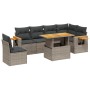 7-piece garden sofa set with gray PE rattan cushions by vidaXL, Garden sets - Ref: Foro24-3273545, Price: 532,17 €, Discount: %