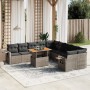 11-piece garden sofa set and gray synthetic rattan cushions by vidaXL, Garden sets - Ref: Foro24-3271949, Price: 740,41 €, Di...