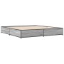 Estructura cama madera ingeniería metal gris Sonoma 160x200 cm de vidaXL, Camas y somieres - Ref: Foro24-3279835, Precio: 133...