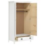 Hill 2-türiger Kleiderschrank aus massivem weißem Kiefernholz 89x50x170cm von vidaXL, Kleiderschränke - Ref: Foro24-288948, P...