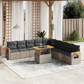 11-teilige Gartensofagarnitur und graue synthetische Rattankissen von vidaXL, Gartensets - Ref: Foro24-3273706, Preis: 782,95...