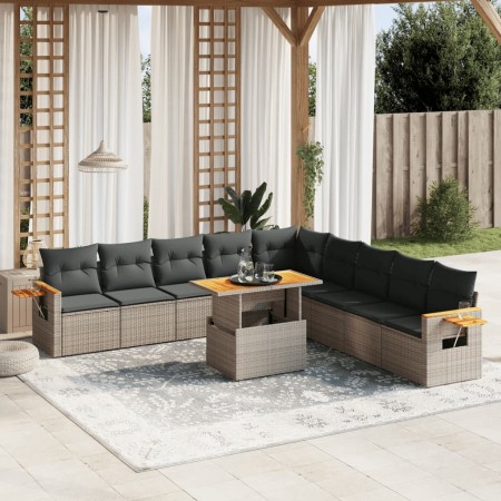 11-teilige Gartensofagarnitur und graue synthetische Rattankissen von vidaXL, Gartensets - Ref: Foro24-3273706, Preis: 782,13...