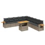 11-teilige Gartensofagarnitur und graue synthetische Rattankissen von vidaXL, Gartensets - Ref: Foro24-3273706, Preis: 782,13...