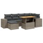 7-piece garden sofa set with gray PE rattan cushions by vidaXL, Garden sets - Ref: Foro24-3272740, Price: 511,50 €, Discount: %