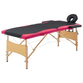 Folding massage table 2 zones black and pink wood by vidaXL, massage tables - Ref: Foro24-110208, Price: 132,99 €, Discount: %