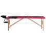 Camilla de masaje plegable 2 zonas madera negro y rosa de vidaXL, Mesas de masaje - Ref: Foro24-110208, Precio: 130,06 €, Des...