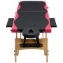 Camilla de masaje plegable 2 zonas madera negro y rosa de vidaXL, Mesas de masaje - Ref: Foro24-110208, Precio: 130,06 €, Des...