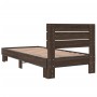 Estructura cama madera ingeniería metal roble marrón 90x200 cm de vidaXL, Camas y somieres - Ref: Foro24-845746, Precio: 102,...