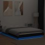 Bed frame with LED lights black engineered wood 120x200cm by vidaXL, Beds and slatted bases - Ref: Foro24-3281106, Price: 214...