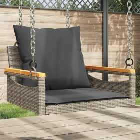 Schaukelbank mit grauen synthetischen Rattankissen 63x62x40 cm von vidaXL, Gartenbänke - Ref: Foro24-368165, Preis: 85,32 €, ...